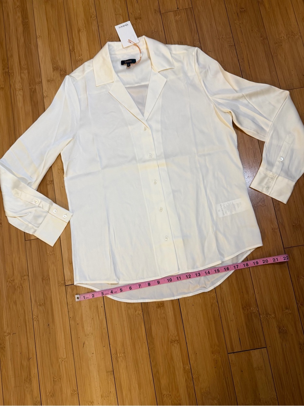NWT Quince Mulberry Washable Silk Blouse In Ivory Size M - Picture 10 of 13